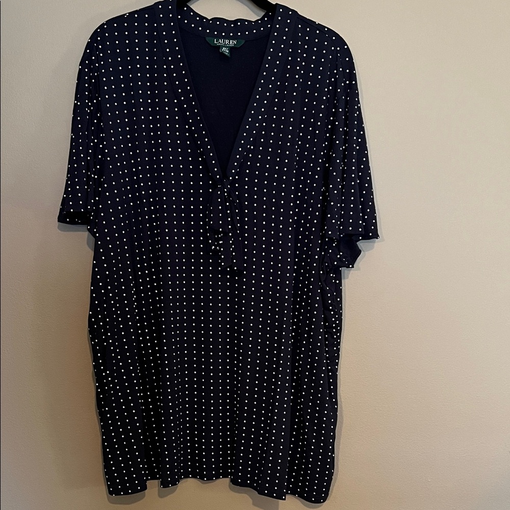 Lauren Navy Polka Dot Blouse